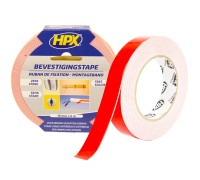 Лента монтажная HPX DS1905, двусторонняя, клейкая, 19 мм х 5 м, белая