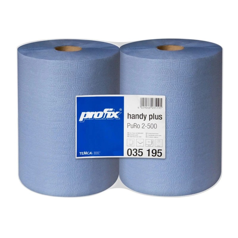 Индустриальная бумага PROFIX HANDY PLUS, цвет синий, 2 слоя (500 лист/рул , 38 х 36 см, 2 рул/уп.)