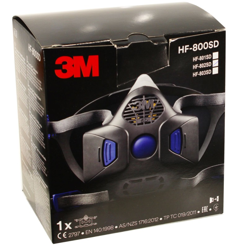 Полумаска 3M™ Secure Click™ HF-802SD, размер средний Полумаска 3M™ Secure Click™ HF-802SD, размер средний