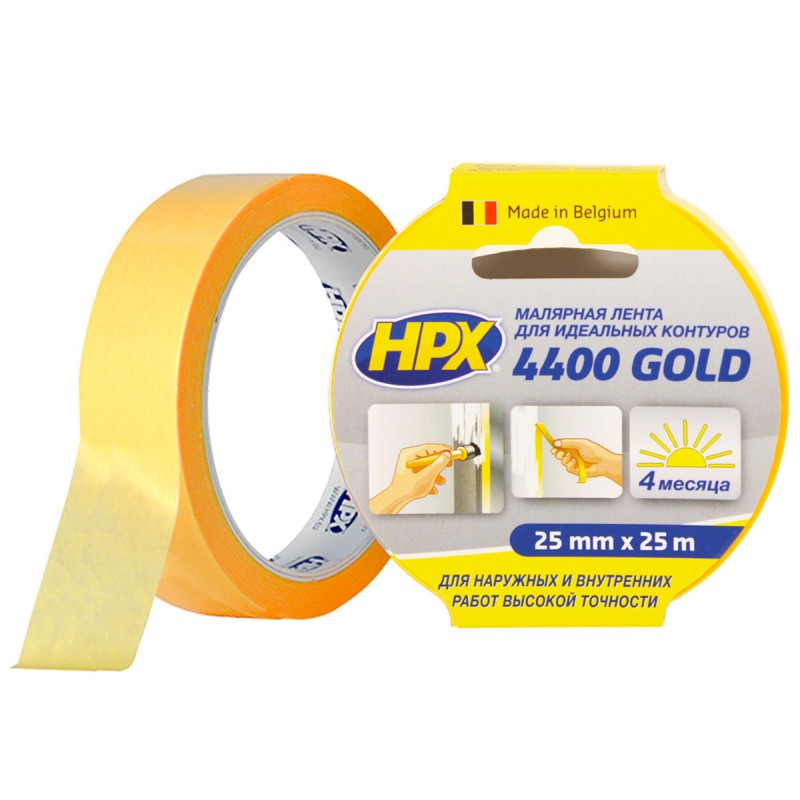 Малярная лента HPX4400 100С 25мм х 25м оранжевая
