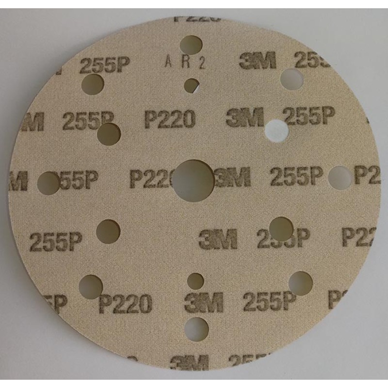 Круг абразивный, золотой, 15 отверстий, Р220, 150 мм,3M™ Hookit™ 255P+