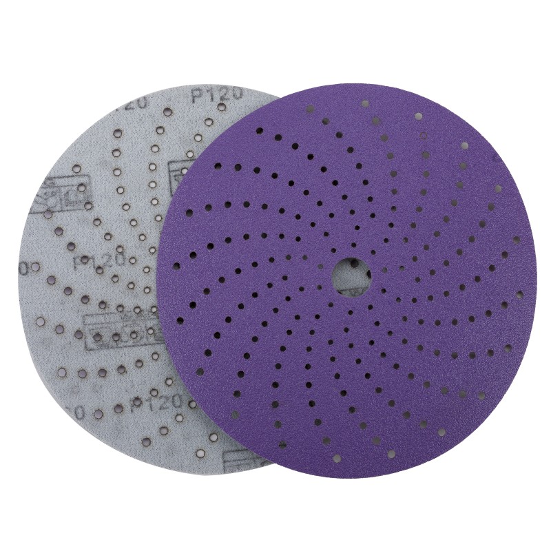 Круг шлифовальный c мультипылеотводом Purple, P120, PROBOS CERAMIC FILM Hookit CF775, 150 мм