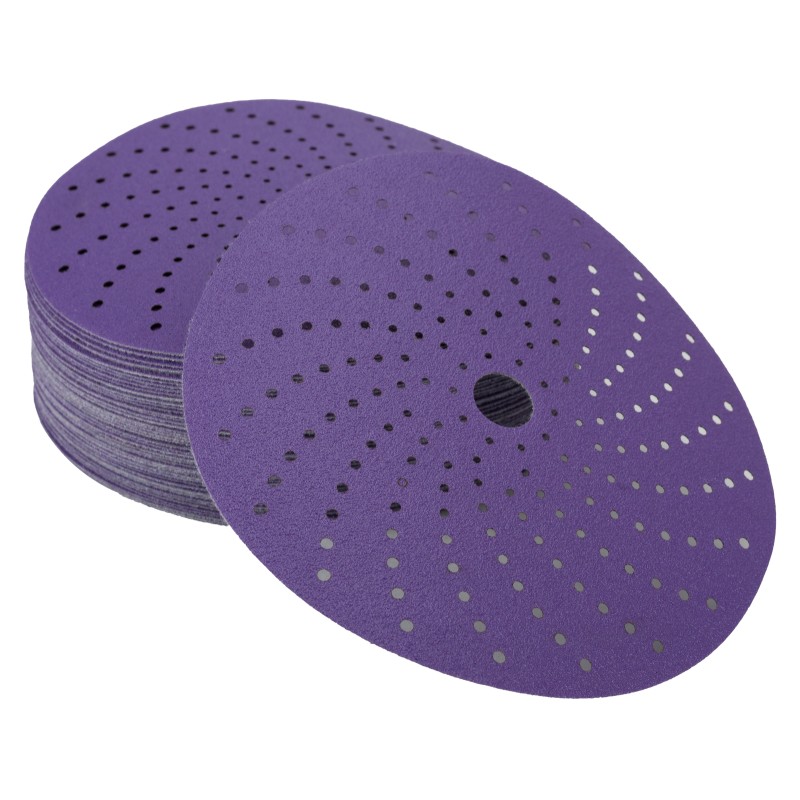 Круг шлифовальный c мультипылеотводом Purple, P120, PROBOS CERAMIC FILM Hookit CF775, 150 мм