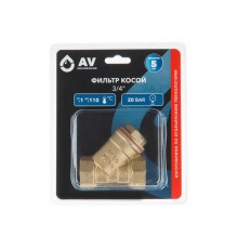 Фильтр косой 3/4" вн.-вн., AV Engineering (инд. упак.)