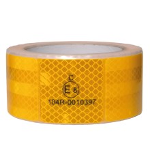 Лента световозвращающая сегментированная для тентов RTLITE RT-V104 50 мм х 10 м, жёлтая