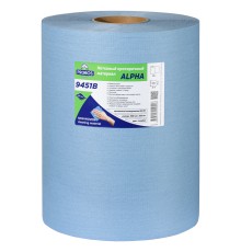 Нетканый протирочный материал PROBOS ALPHA 9451B, 45 г/м2, голубой, 30х32 см, 500 л/рул