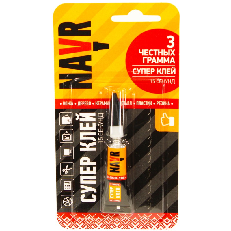 Супер клей NAVR, 3 г