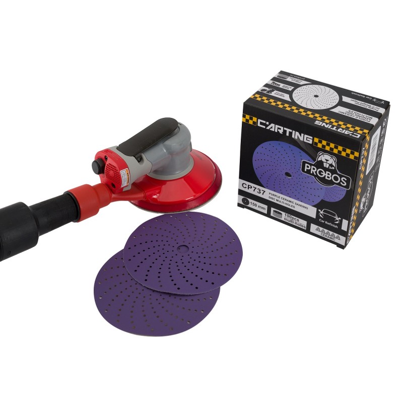 Круг шлифовальный c мультипылеотводом Purple, P220, PROBOS CP737 CERAMIC Hookit , 150 мм