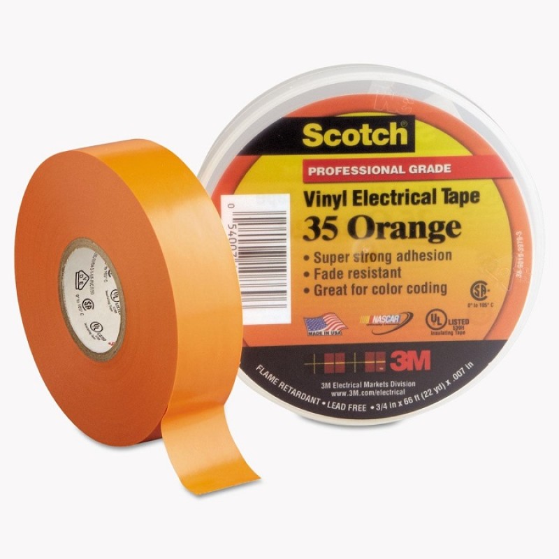 Изолента ПВХ Высшего Класса Scotch® 35, оранжевая, 19 мм х 20 м