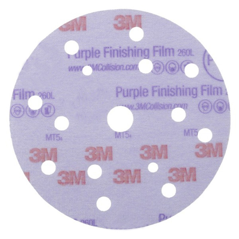 Круг абразивный, полировальный , 15 отверст., Р600, 150 мм,3M™ Hookit™ 260L Purple №51156 Круг абразивный, полировальный , 15 отверст., Р600, 150 мм,3M™ Hookit™ 260L Purple №51156