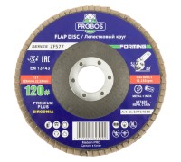 Круг лепестковый торцевой шлифовальный PROBOS Forming ZF577 Zirconia,125 мм х 22 мм, P120