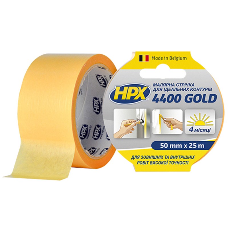 Малярная лента HPX4400 100С 50мм х 25м оранжевая