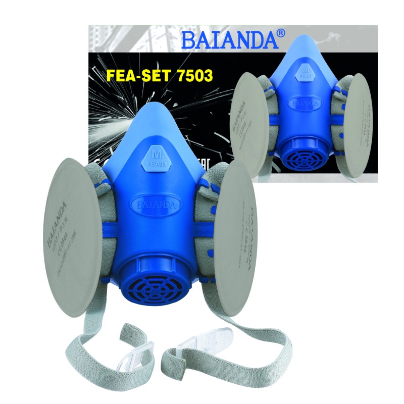 Комплект для защиты дыхания BAIANDA FEA-SET 7503, для сварочных работ, полумаска размер S, P3R Комплект для защиты дыхания BAIANDA FEA-SET 7503, для сварочных работ, полумаска размер S, P3R