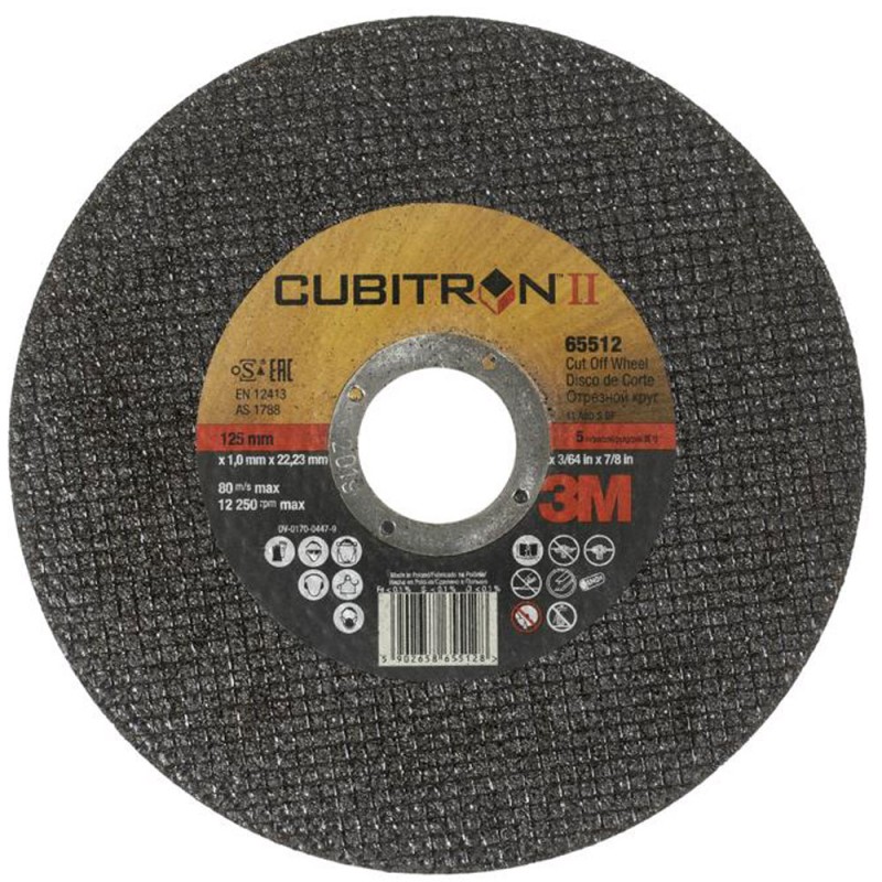 Круг отрезной Cubitron™ II, Т41, 125 мм x 1,0 мм x 22,23 мм, A60, №65512