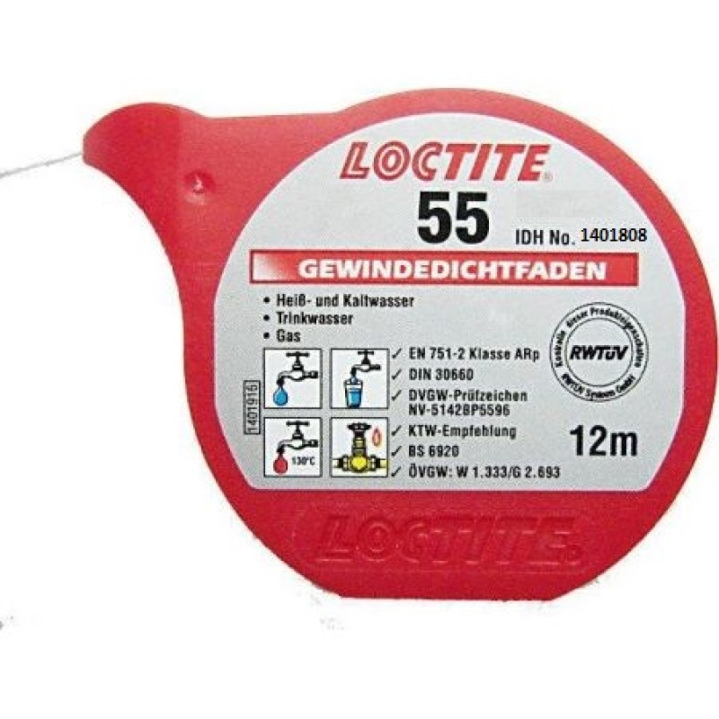 Нить герметизирующая для газа и питьевой воды LOCTITE® 55 24х12м