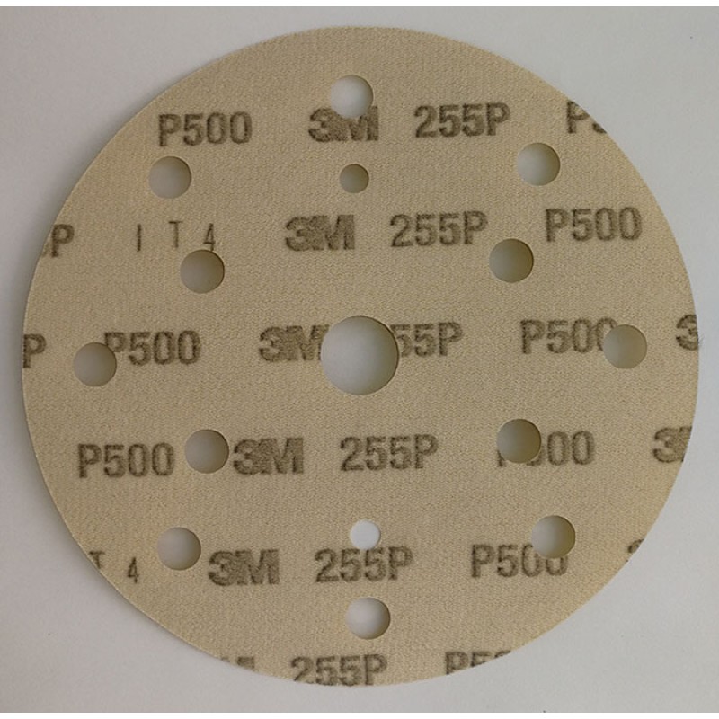 Круг абразивный, золотой, 15 отверстий, Р500, 150 мм,3M™ Hookit™ 255P+