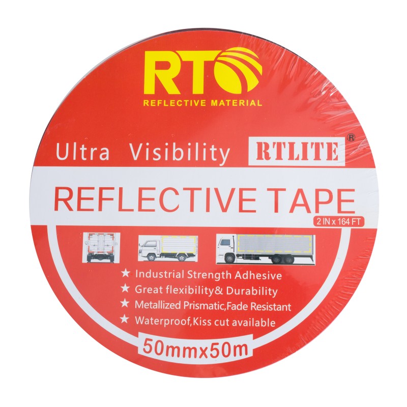 Лента световозвращающая сегментированная металлизированная RTLITE RT-V104M 50 мм х 50 м, красная