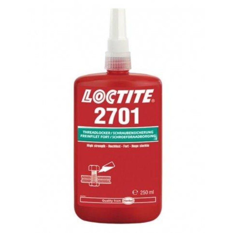 Фиксатор резьбы высокой прочности для неактивных металлов LOCTITE 2701, 250 мл