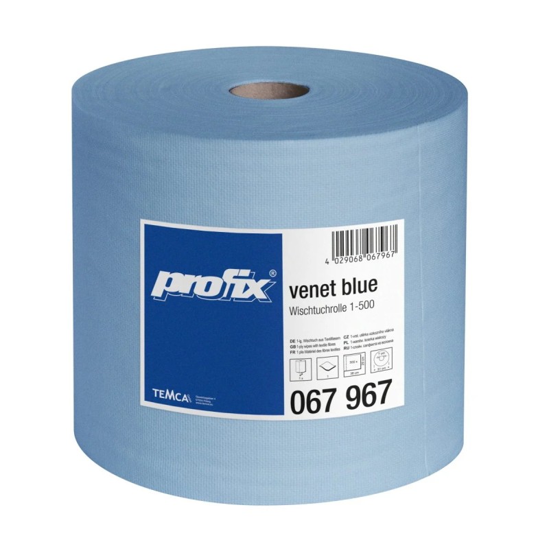 Нетканый протирочный материал Profix Venet Blue, синий (500 листов 29х38 см в рулоне)