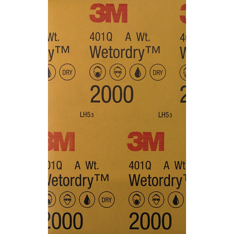 Лист абразивный, микротонкий, 2000А, 138 мм х 230 мм, 3M™ Wetordry™ 401Q