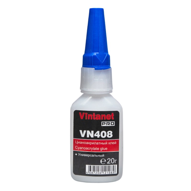 Клей моментальный цианоакрилатный общего назначения VINTANET VN408 20g Клей моментальный цианоакрилатный общего назначения VINTANET VN408 20g