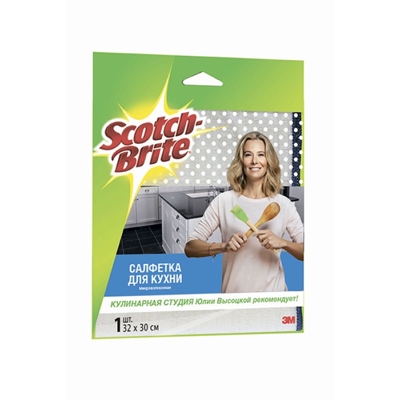 Салфетка Scotch-Brite® Микроволоконная для кухни, 30 см х 32 см, 1 шт./упак.