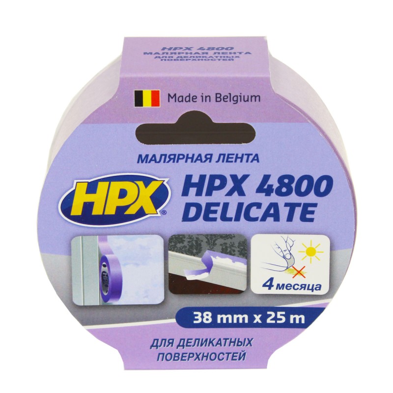 Малярная лента для деликатных поверхностей HPX4800 60С 38мм х 25м пурпурная