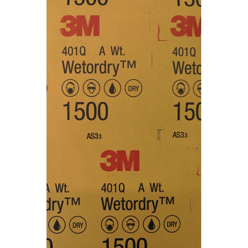 Лист абразивный, микротонкий, 1500А, 138 мм х 230 мм, 3M™ Wetordry™ 401Q