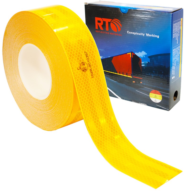 Лента световозвращающая для контурной маркировки RTLITE RT-V104 50,8 мм х 50 м, жёлтая Лента световозвращающая для контурной маркировки RTLITE RT-V104 50,8 мм х 50 м, жёлтая