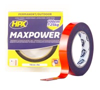 Акриловая двухсторонняя лента MAXPOWER 19мм х 5м черная