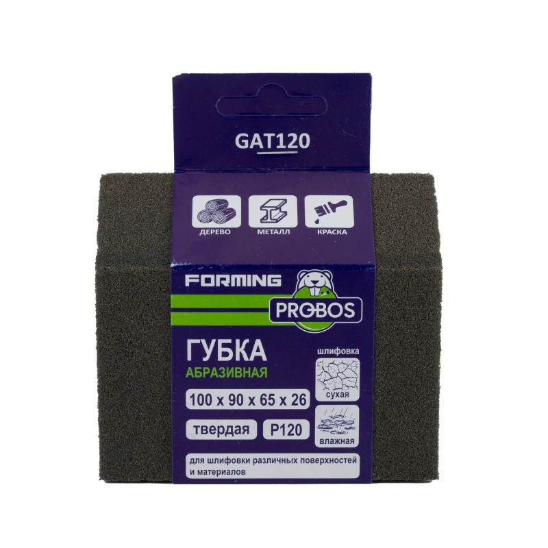 Губка абразивная PROBOS Forming, трапеция 100х90х65х26, P120 Губка абразивная PROBOS Forming, трапеция 100х90х65х26, P120