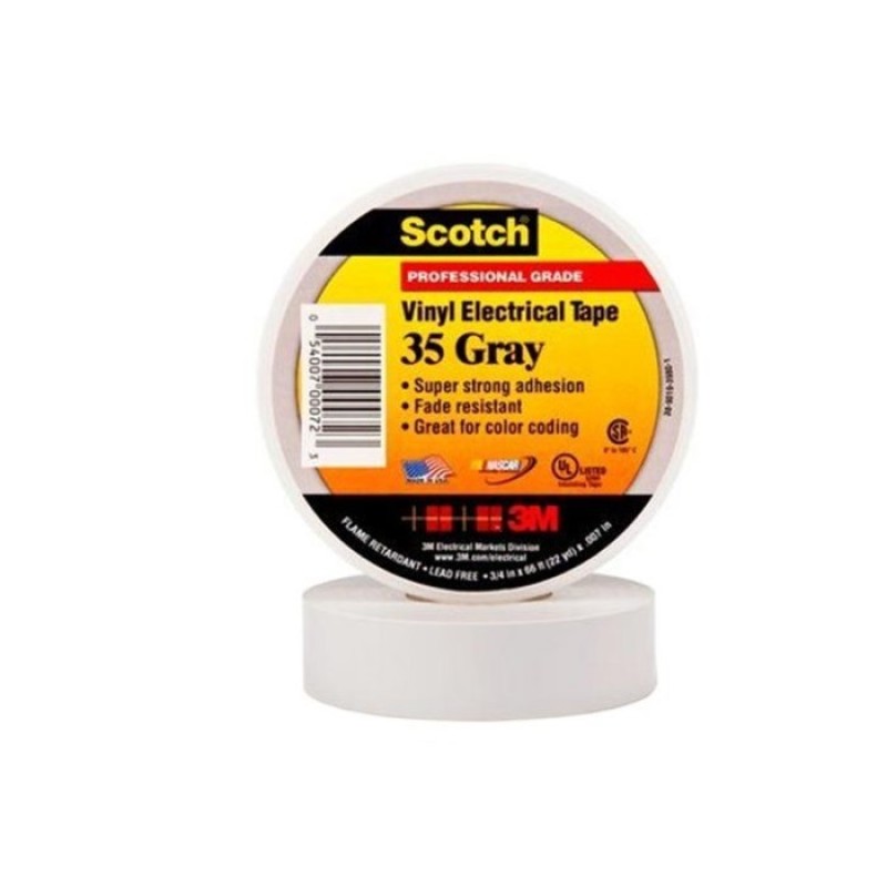 Изолента ПВХ Высшего Класса Scotch® 35, серая, 19 мм х 20 м