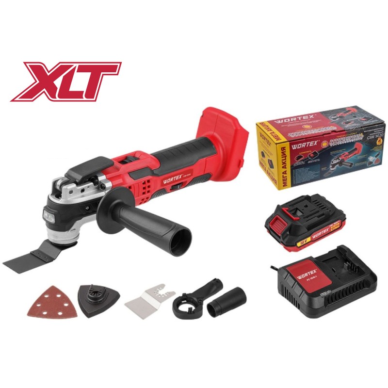 Аккум. многофункциональный инструмент (реноватор) WORTEX CSM 3020 в кор. ALL1 XLT + аксесс. SET Аккум. многофункциональный инструмент (реноватор) WORTEX CSM 3020 в кор. ALL1 XLT + аксесс. SET