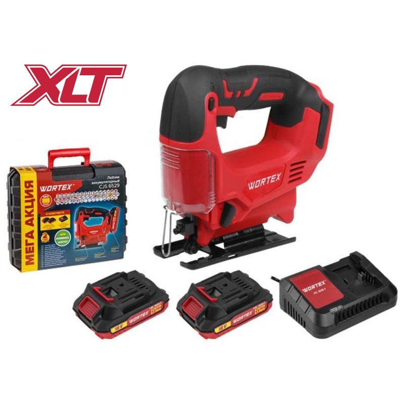 Аккум. лобзик WORTEX CJS 6529 в чем. ALL1 XLT SET 18 В, 0-2900 об/мин, 65 мм, 2х2 А*ч Аккум. лобзик WORTEX CJS 6529 в чем. ALL1 XLT SET 18 В, 0-2900 об/мин, 65 мм, 2х2 А*ч