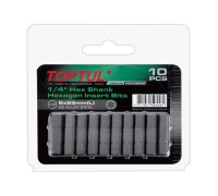 Насадка шестигранник 4мм 1/4" 10шт блистер TOPTUL (FSDA0804G)