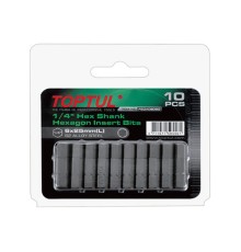 Насадка шестигранник 4мм 1/4" 10шт блистер TOPTUL (FSDA0804G)