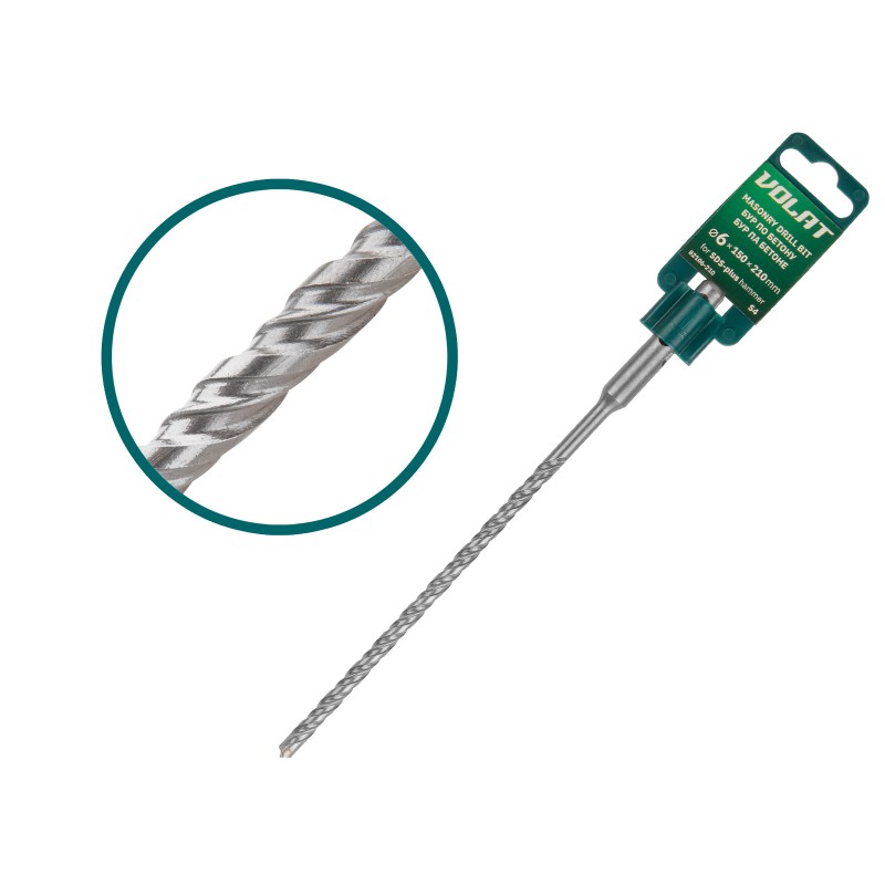 6х150х210 мм бур (сверло) SDS-plus S4 ВОЛАТ 6х150х210 мм бур (сверло) SDS-plus S4 ВОЛАТ