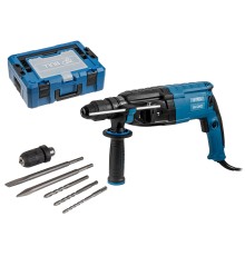 Перфоратор BULL BH 2802 в чем. Xcase 850 Вт, 3.2 Дж, 28 мм, 4 реж. + 2 зубила, 3 сверла, БЗП