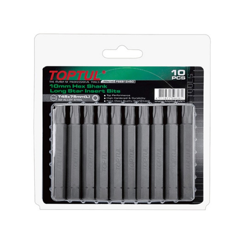 Насадка TORX T27 75мм LONG 10шт блистер TOPTUL (FSEB1227G) Насадка TORX T27 75мм LONG 10шт блистер TOPTUL (FSEB1227G)