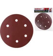 Шлифлист 225 мм Р100 самосцепл. 6 отв. 5 шт. WORTEX для DG 2285