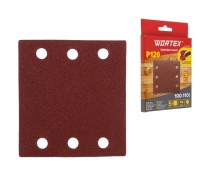 Шлифлист 100х110мм Р120 д/дерева самосцепл. 6 отв. 5шт WORTEX