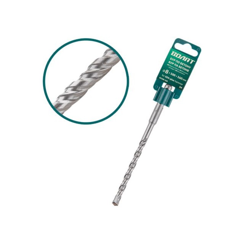 8х100х160 мм бур (сверло) SDS-plus S4 ВОЛАТ 8х100х160 мм бур (сверло) SDS-plus S4 ВОЛАТ