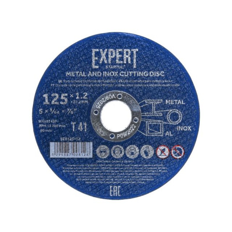 Круг отрезной 125х1.2x22.2 мм для металла и нерж. стали EXPERT STARTUL Круг отрезной 125х1.2x22.2 мм для металла и нерж. стали EXPERT STARTUL