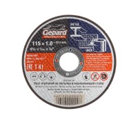 Круг отрезной 115х1.0x22.2 мм для металла и нерж. стали GEPARD