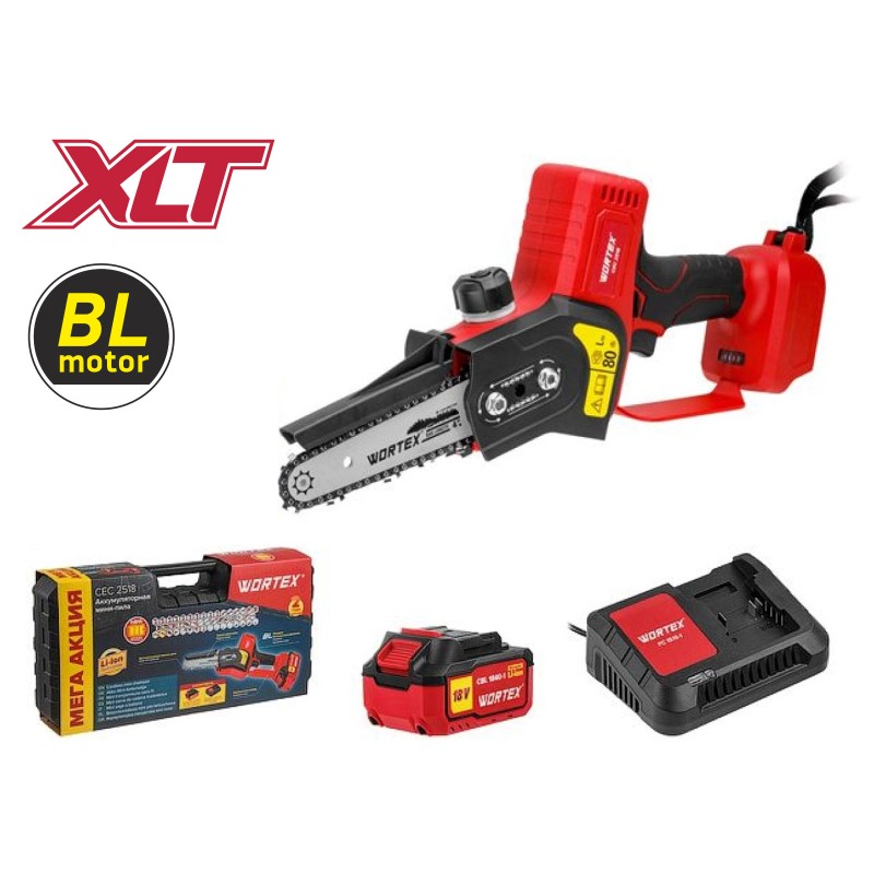 Аккум. мини-пила WORTEX CEC 2518 ALL1 XLT в чем. ALL1 XLT SET БЕСЩЕТ., 18 В, 10 см, 1х4 А*ч Аккум. мини-пила WORTEX CEC 2518 ALL1 XLT в чем. ALL1 XLT SET БЕСЩЕТ., 18 В, 10 см, 1х4 А*ч