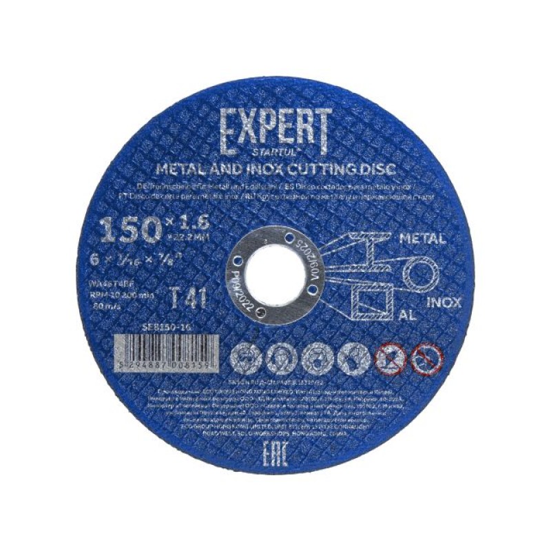 Круг отрезной 150х1.6x22.2 мм для металла и нерж. стали EXPERT STARTUL Круг отрезной 150х1.6x22.2 мм для металла и нерж. стали EXPERT STARTUL
