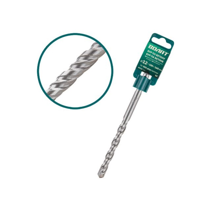 12х100х160 мм бур (сверло) SDS-plus S4 ВОЛАТ 12х100х160 мм бур (сверло) SDS-plus S4 ВОЛАТ