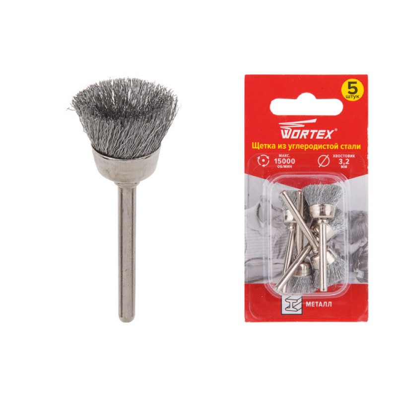 Щетка из углеродистой стали 16 мм WORTEX Щетка из углеродистой стали 16 мм WORTEX