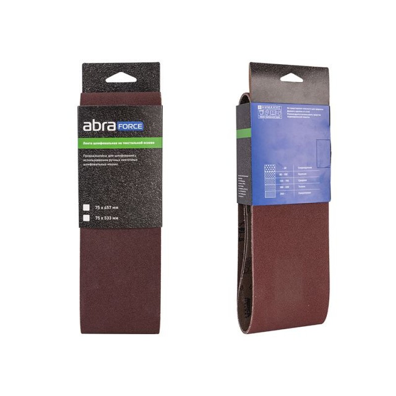 Шлифлента 75х457 P100 ткань 3 шт. ABRAforce Шлифлента 75х457 P100 ткань 3 шт. ABRAforce