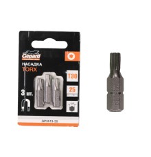 Насадка TORX T30 25мм 3шт GEPARD (GP3513-25)